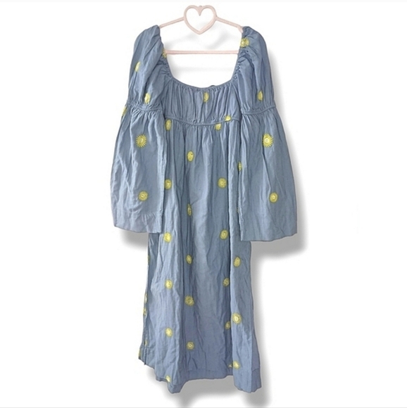 NWOT Free People Emory Embroidered Midi Dress $168  XS - Picture 7 of 9